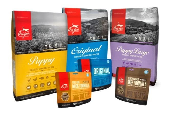 Comida para perros orijen logotipo