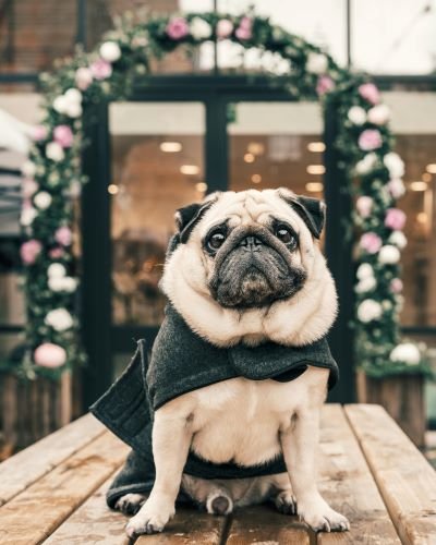 Carlino perro de raza pequeña