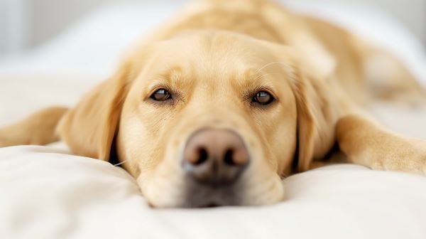 perro sénior tumbado